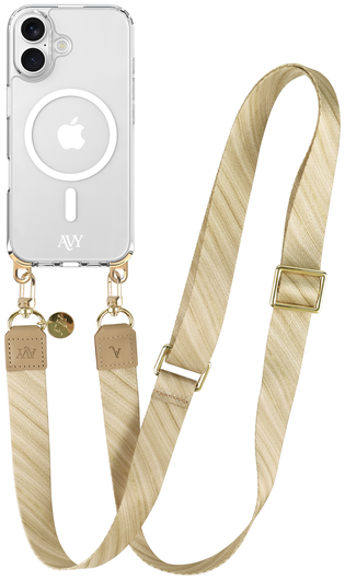 AVY Apple iPhone 16 Hoesje met Koord & MagSafe 130CM Aurum Gold afbeelding 1