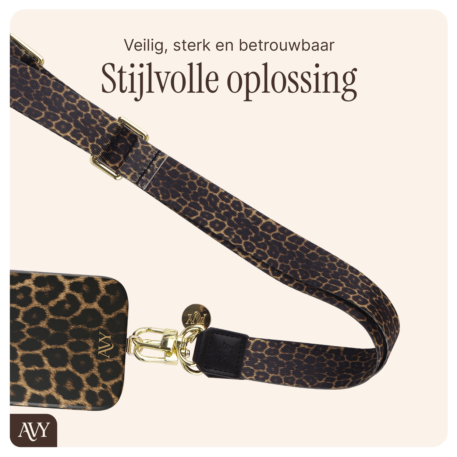 AVY Apple iPhone 16 Hoesje met Koord & MagSafe 130CM Panthera Chic afbeelding 6