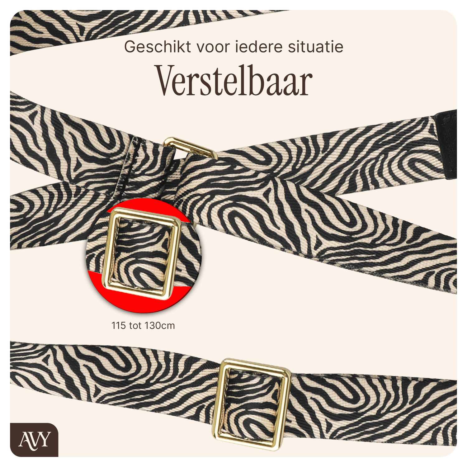 AVY Apple iPhone 16 Hoesje met Koord & MagSafe 130CM Serengeti Zebra afbeelding 8