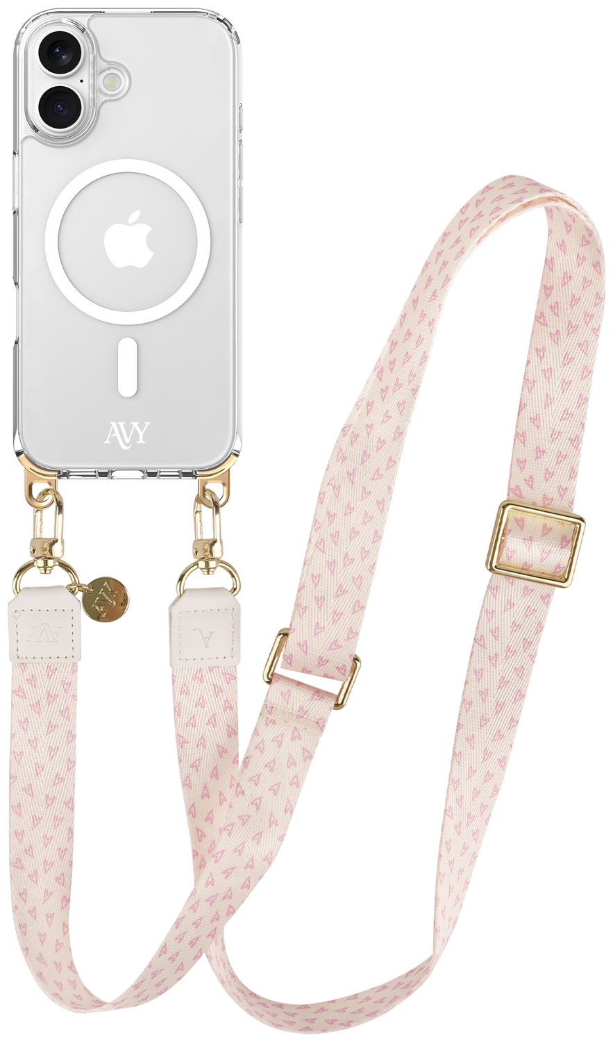 AVY Apple iPhone 16 Hoesje met Koord & MagSafe 130CM Cupid Blush afbeelding 1
