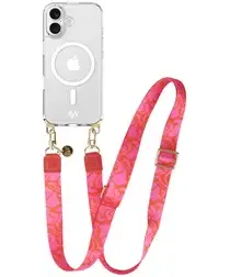 AVY Apple iPhone 16 Hoesje met Koord & MagSafe 130CM Rosé Twist afbeelding