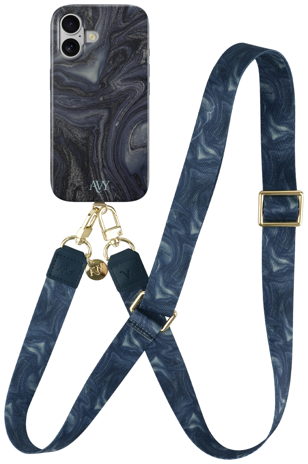 AVY Apple iPhone 16 MagSafe Hoesje met Koord 130CM Obscura Blue afbeelding 1