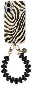 AVY Apple iPhone 16 MagSafe Hoesje met Koord 30CM Zebra Hearts afbeelding