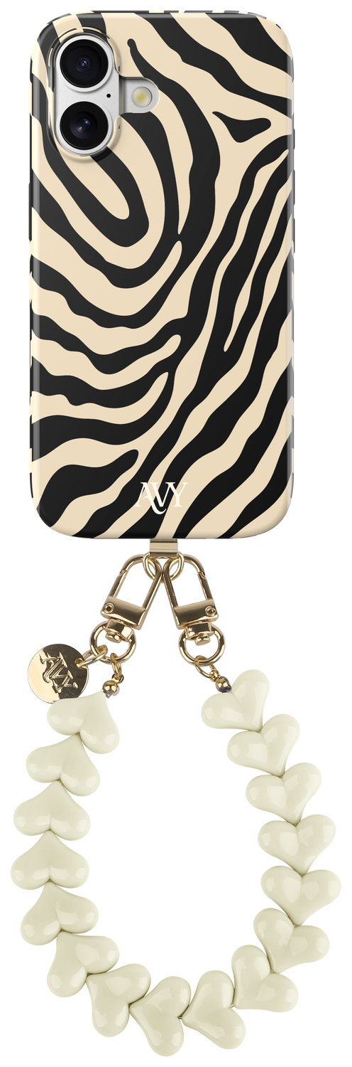 AVY Apple iPhone 16 MagSafe Hoesje met Koord 30CM Safari Hearts afbeelding 1