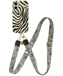 AVY Apple iPhone 16 MagSafe Hoesje met Koord 130CM Serengeti Zebra afbeelding