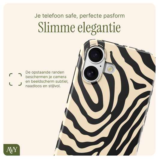 AVY Apple iPhone 16 MagSafe Hoesje met Koord 130CM Serengeti Zebra afbeelding 6