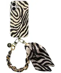 AVY Apple iPhone 16 MagSafe Hoesje met Koord 32CM Serengeti Zebra afbeelding