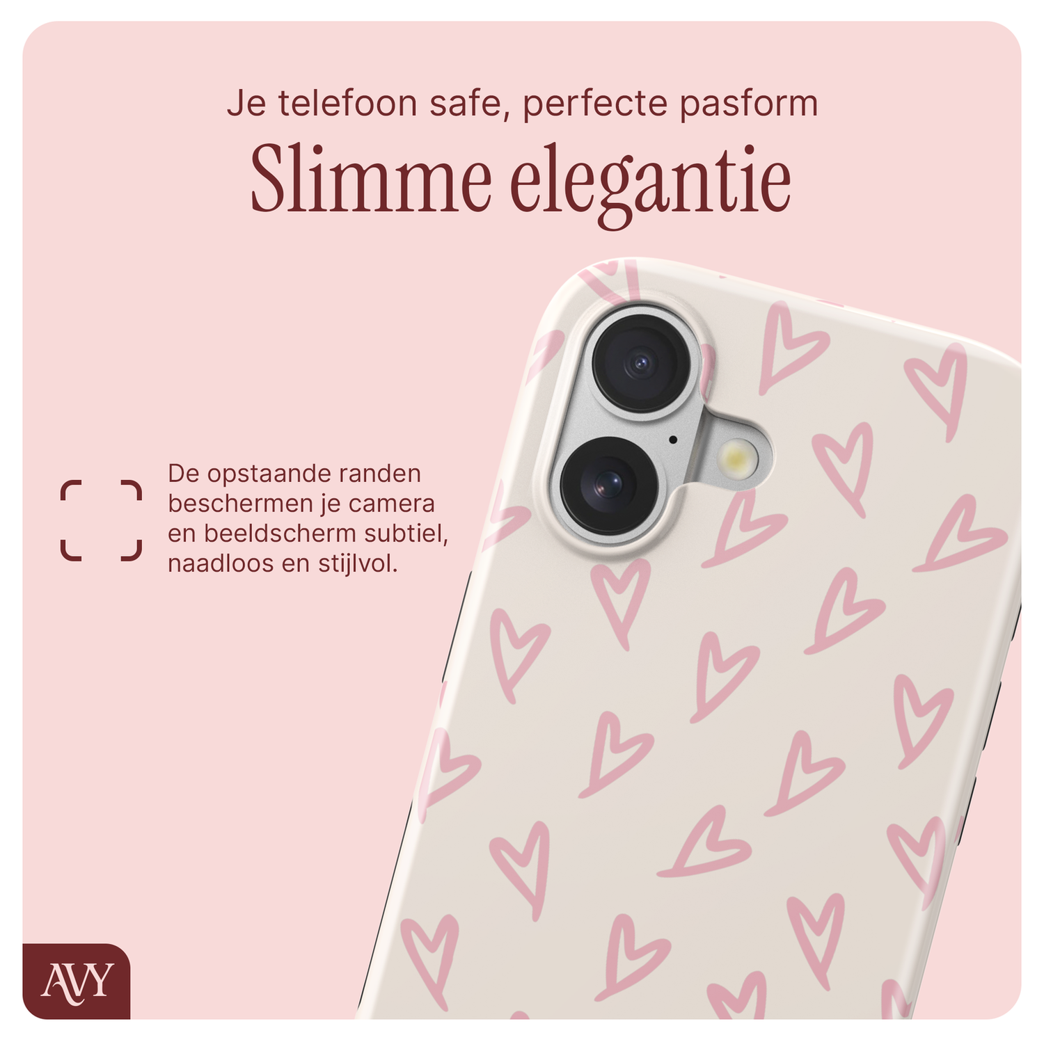 AVY Apple iPhone 16 MagSafe Hoesje met Koord 30CM Lovely Hearts afbeelding 6