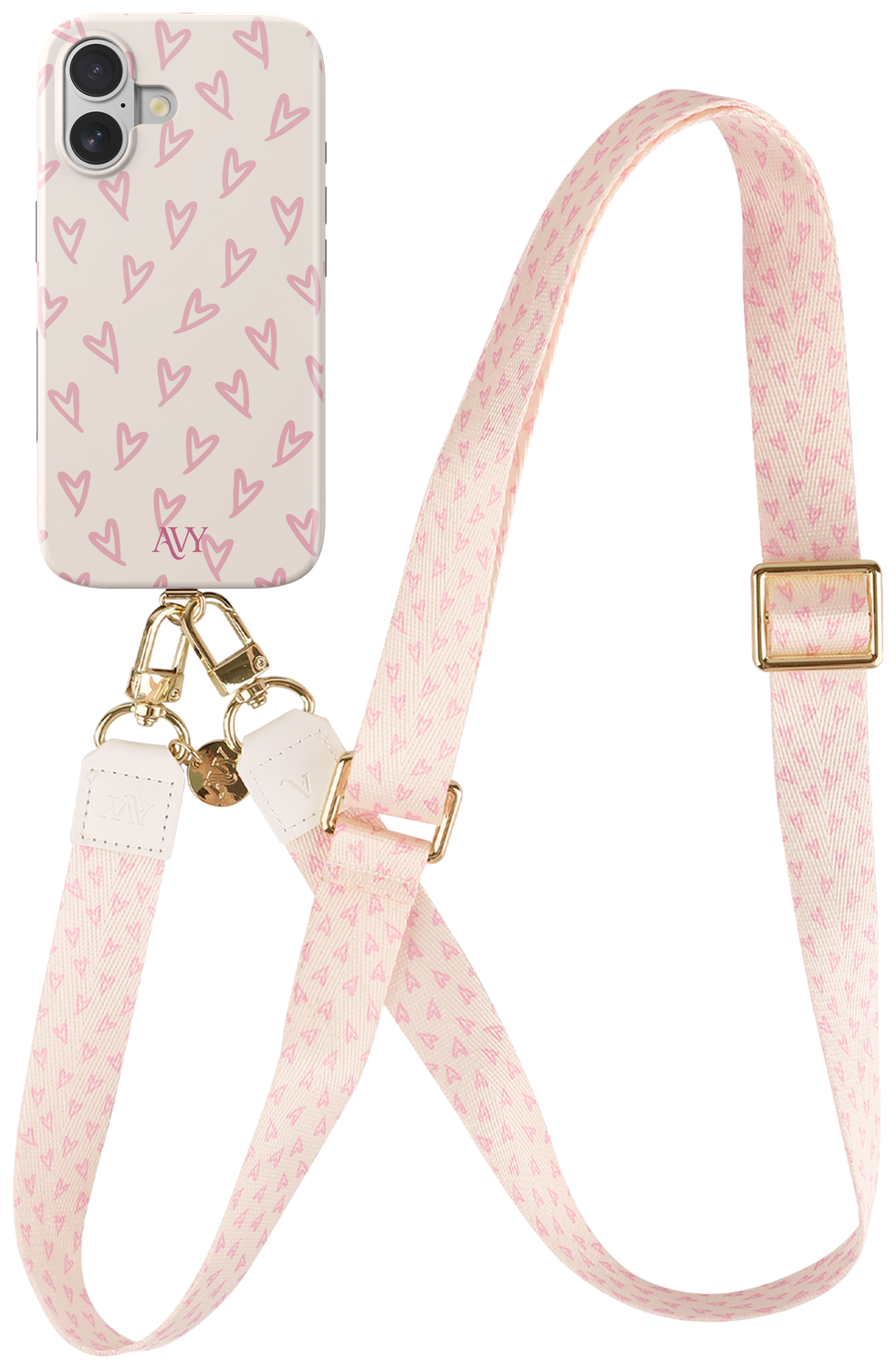 AVY Apple iPhone 16 MagSafe Hoesje met Koord 130CM Cupid Blush afbeelding 1