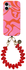 AVY Apple iPhone 16 MagSafe Hoesje met Koord 30CM Rose Hearts afbeelding 1