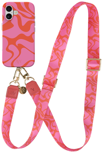 AVY Apple iPhone 16 MagSafe Hoesje met Koord 130CM Rosé Twist afbeelding 1