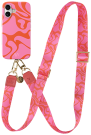 AVY Apple iPhone 16 MagSafe Hoesje met Koord 130CM Rosé Twist afbeelding