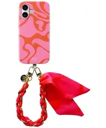 AVY Apple iPhone 16 MagSafe Hoesje met Koord 32CM Rosé Twist afbeelding