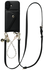 AVY Apple iPhone 16 Zwart Leren Hoesje met Wallet & Koord Leather and Pearls