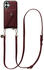 AVY Apple iPhone 16 Burgundy Leren Hoesje met Wallet & Koord Long Leather