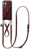 AVY Apple iPhone 16 Burgundy Leren Hoesje met Wallet & Koord Leather Set afbeelding 1