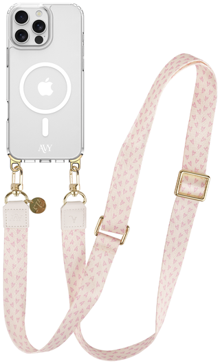 AVY Apple iPhone 16 Pro Hoesje met Koord & MagSafe 130CM Cupid Blush afbeelding 1