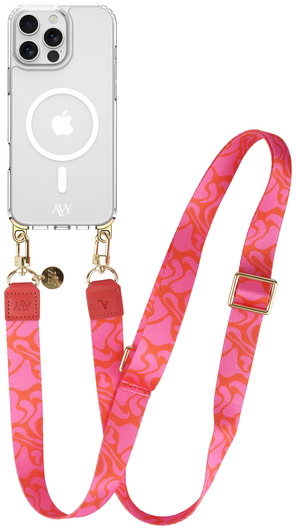 AVY Apple iPhone 16 Pro Hoesje met Koord & MagSafe 130CM Rosé Twist afbeelding 1