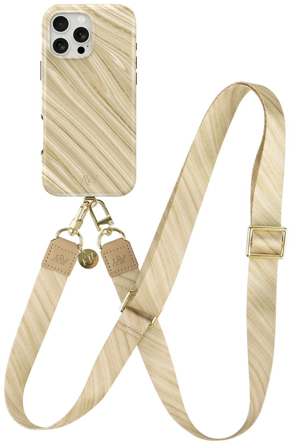 AVY Apple iPhone 16 Pro MagSafe Hoesje met Koord 130CM Aurum Gold afbeelding 1