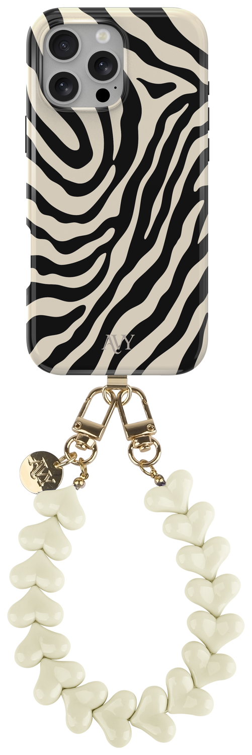 AVY Apple iPhone 16 Pro MagSafe Hoesje met Koord 30CM Safari Hearts afbeelding 1