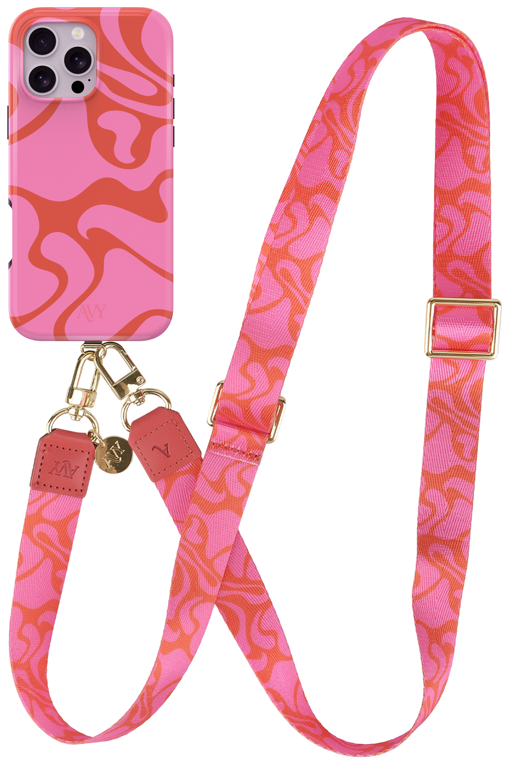 AVY Apple iPhone 16 Pro MagSafe Hoesje met Koord 130CM Rosé Twist afbeelding 1