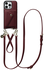AVY Apple iPhone 16 Pro Burgundy Leren Hoesje met Wallet & Koord Leather Set afbeelding 1