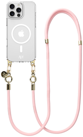 AVY Apple iPhone 16 Pro Max Hoesje met Koord & MagSafe 130CM Tressé Pink