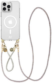 AVY Apple iPhone 16 Pro Max Hoesje met Koord & MagSafe Set Silver Spark afbeelding