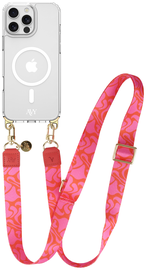 AVY Apple iPhone 16 Pro Max Hoesje met Koord & MagSafe 130CM Rosé Twist