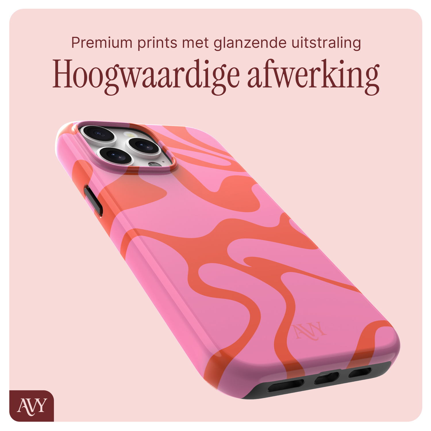 AVY Apple iPhone 16 Pro Max MagSafe Hoesje met Koord 30CM Rose Hearts afbeelding 7