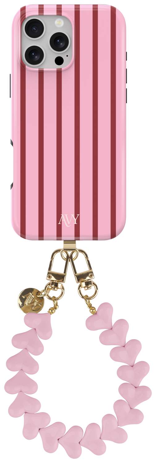 AVY Apple iPhone 16 Pro Max MagSafe Hoesje met Koord 30CM Linea Hearts afbeelding 1