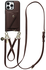 AVY Apple iPhone 16 Pro Max Bruin Leren Hoesje met Wallet & Koord Leather Set