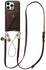 AVY Apple iPhone 16 Pro Max Bruin Leren Hoesje Wallet & Koord Leather and Pearls