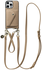 AVY Apple iPhone 16 Pro Max Beige Leren Hoesje met Wallet & Koord Leather Set