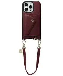 AVY Apple iPhone 16 Pro Max Rood Leren Hoesje met Wallet & Koord Short Leather afbeelding