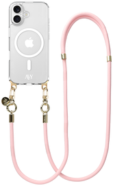 AVY Apple iPhone 17 Hoesje met Koord & MagSafe 130CM Tressé Pink