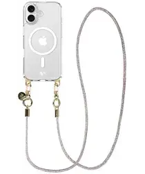 AVY Apple iPhone 17 Hoesje met Koord & MagSafe 120CM Silver Spark Long afbeelding