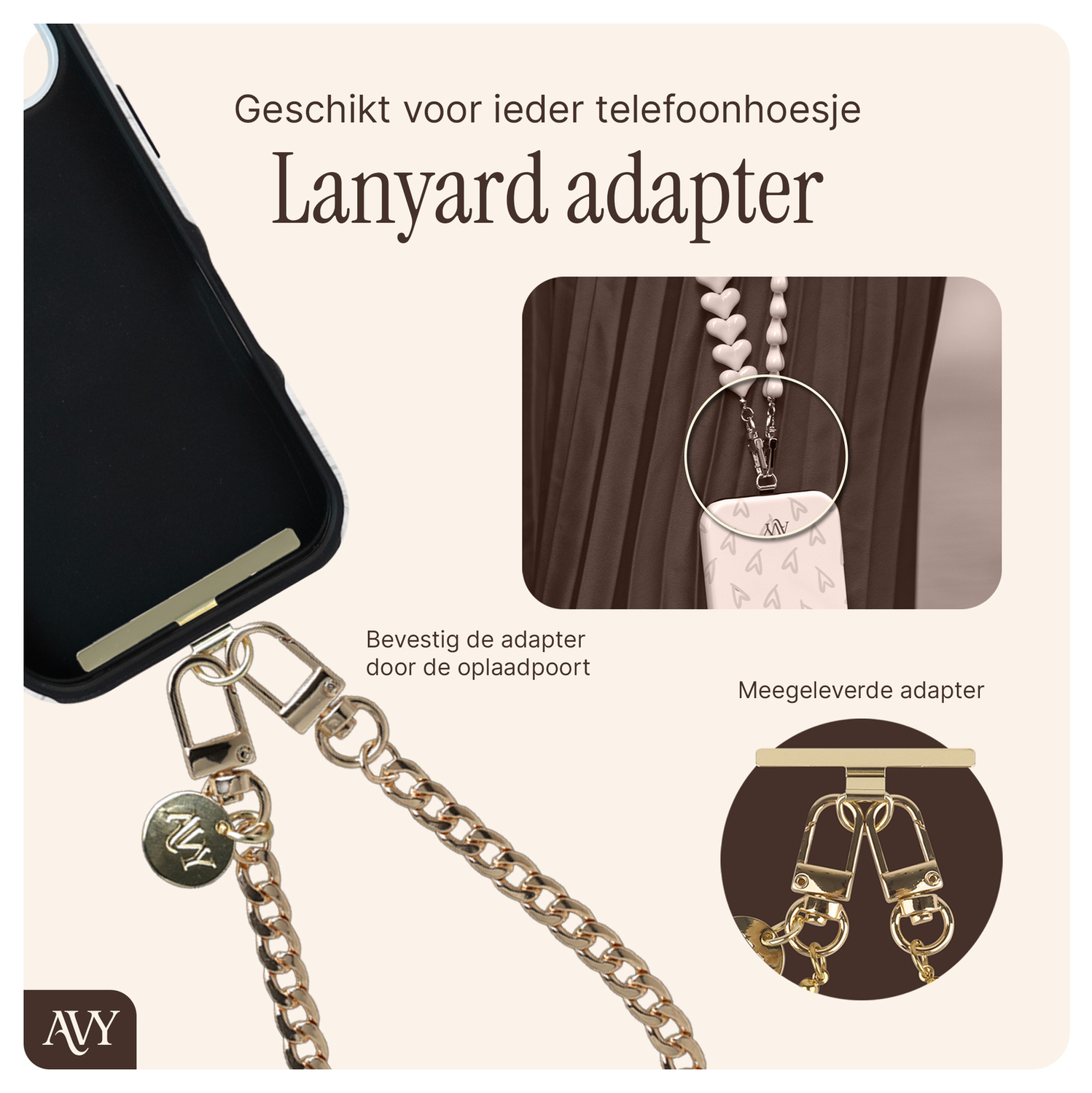 AVY Apple iPhone 17 Hoesje met Koord & MagSafe Set Aurum Lien afbeelding 9