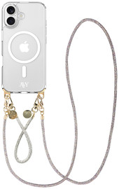 AVY Apple iPhone 17 Hoesje met Koord & MagSafe Set Silver Spark