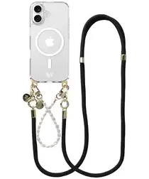 AVY Apple iPhone 17 Hoesje met Koord & MagSafe Set Pearl & Rope Black afbeelding