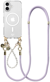 AVY Apple iPhone 17 Hoesje met Koord & MagSafe Set Pearl & Rope Purple