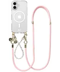 AVY Apple iPhone 17 Hoesje met Koord & MagSafe Set Pearl & Rope Pink afbeelding