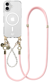 AVY Apple iPhone 17 Hoesje met Koord & MagSafe Set Pearl & Rope Pink