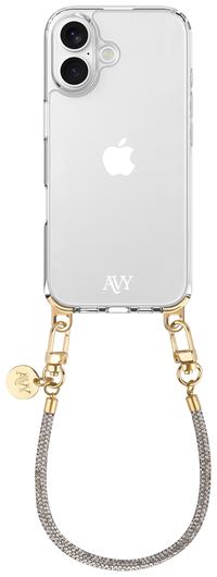 AVY Apple iPhone 17 Hoesje Met Koord 30CM Silver Spark afbeelding 1