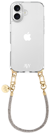 AVY Apple iPhone 17 Hoesje Met Koord 30CM Silver Spark