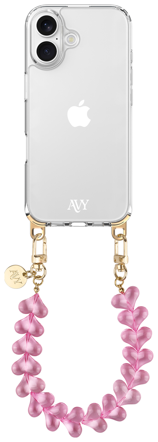 AVY Apple iPhone 17 Hoesje Met Koord 30CM Cupid Clear Pink afbeelding 1