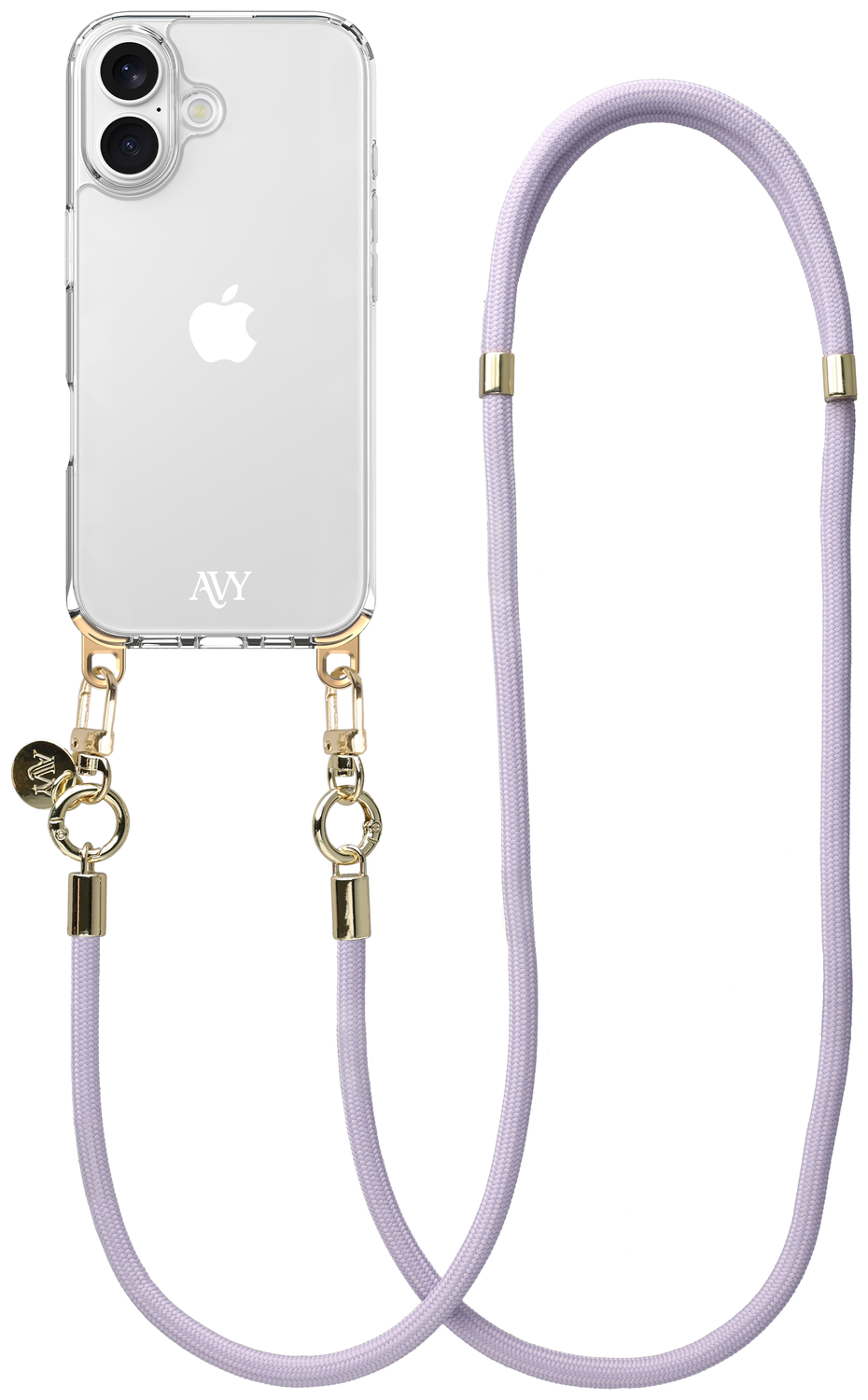 AVY Apple iPhone 17 Hoesje Met Koord 130CM Tressé Purple afbeelding 1