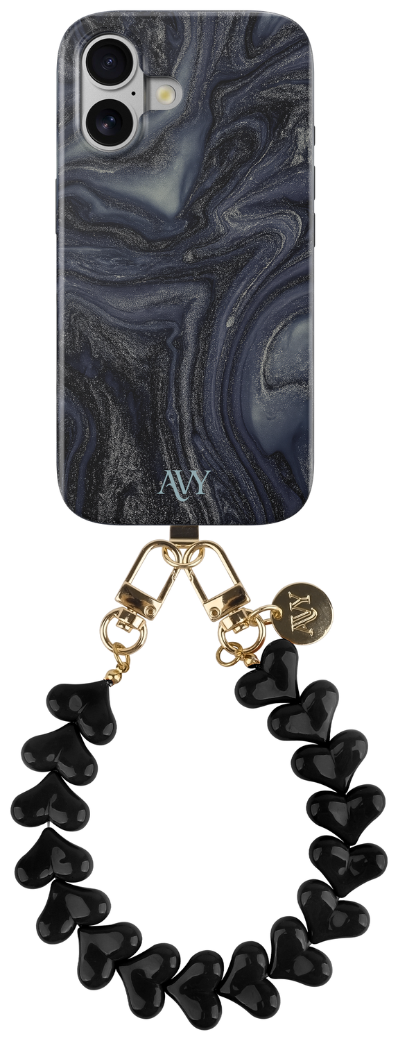 AVY Apple iPhone 17 MagSafe Hoesje met Koord 30CM Marmer Hearts afbeelding 1