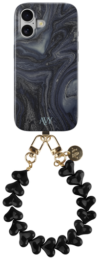 AVY Apple iPhone 17 MagSafe Hoesje met Koord 30CM Marmer Hearts afbeelding 1