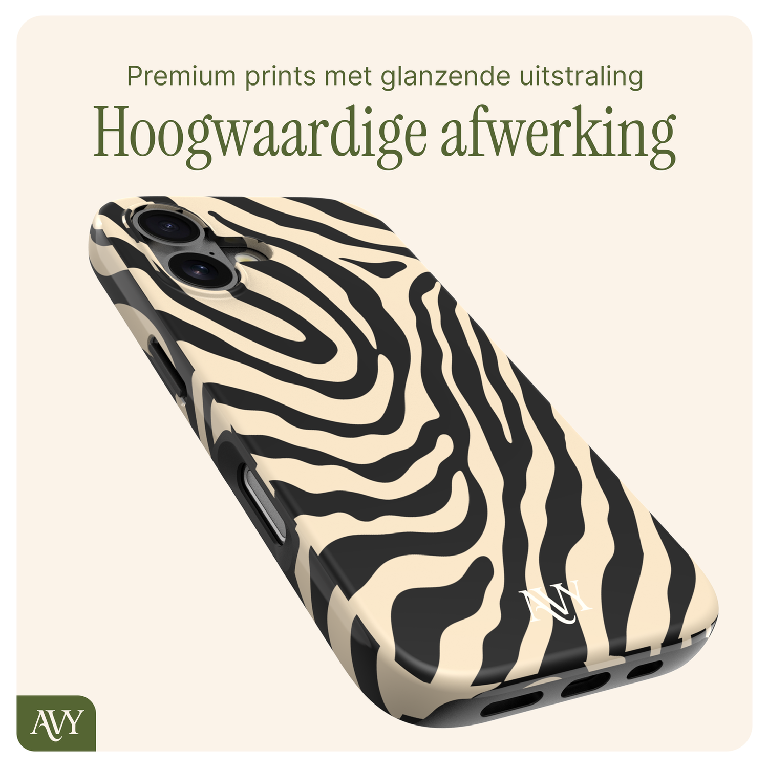 AVY Apple iPhone 17 MagSafe Hoesje met Koord 30CM Zebra Hearts afbeelding 9